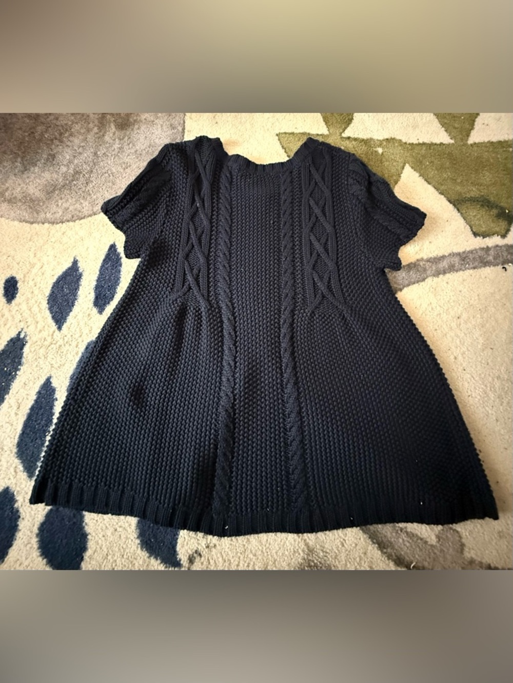 Michael Kors | Navy Knit Short-Sleeve Button Cardigan - Picture 2 of 2